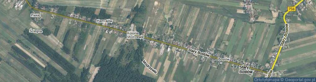 Zdjęcie satelitarne Stary Bostów ul.